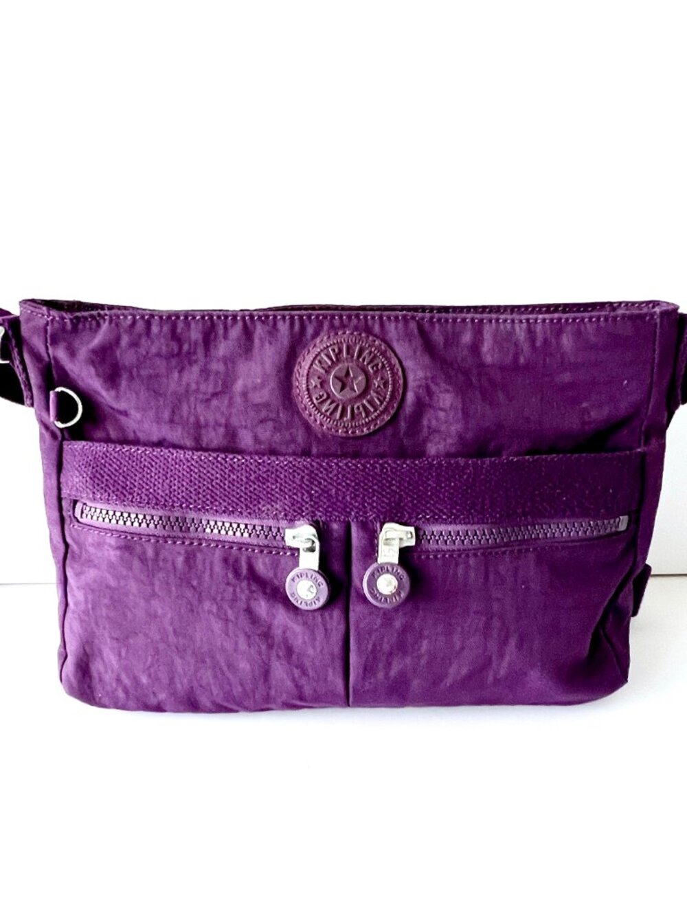 Kipling New Angie Nylon Crossbody Bag, Dark Plum, Purple Excellent Condition